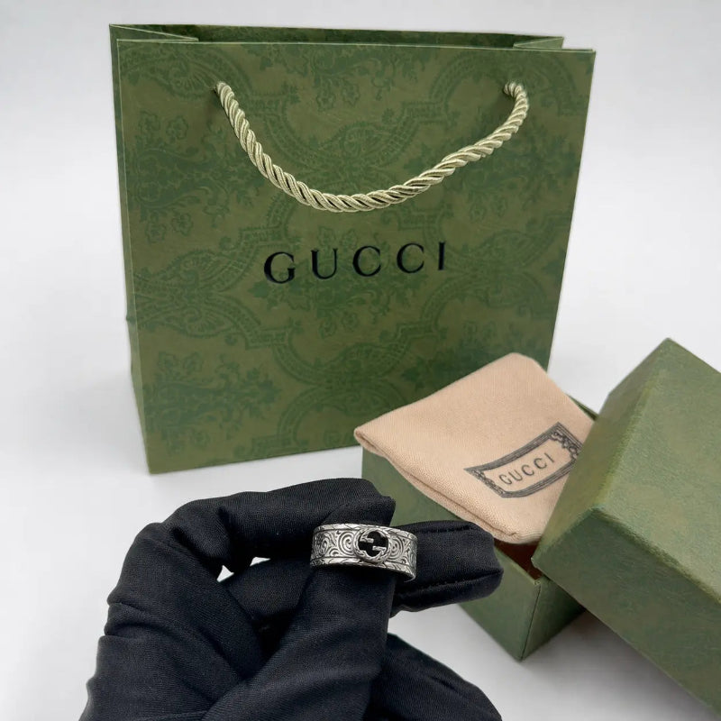 إكس براندات men's silver ring with small logo