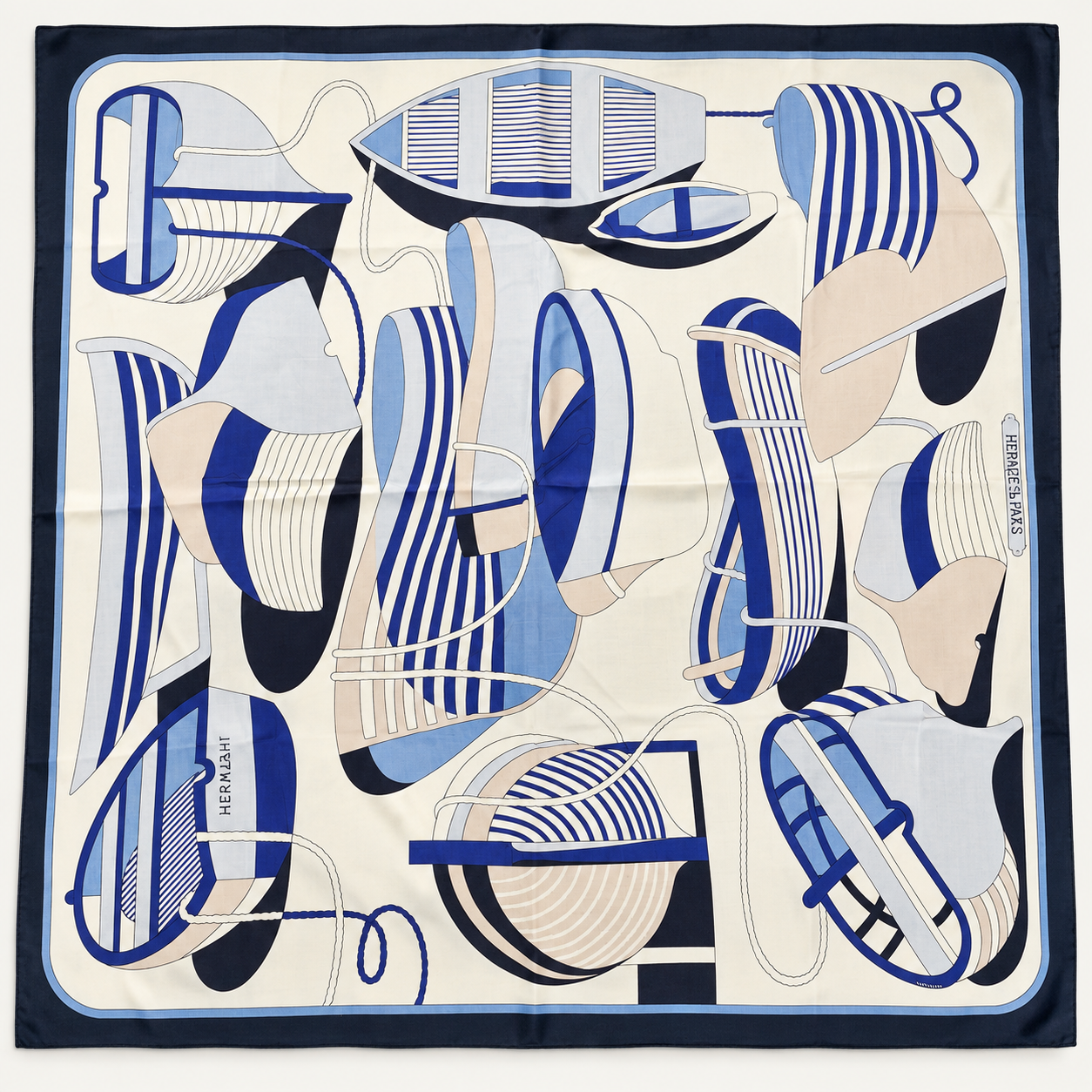 Xbrandat Hat-Print Silk Scarf