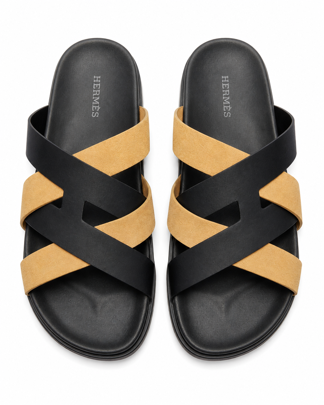 Hermès Heracles Sandals – Noir / Gold