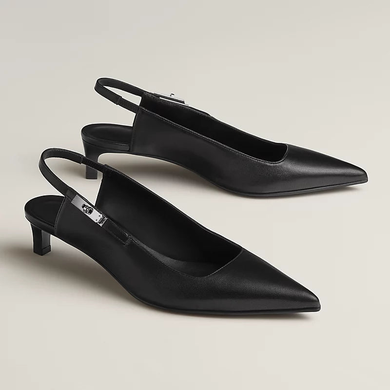 Xbrandat Lover 40 Slingback Pump – Black Nappa Leather