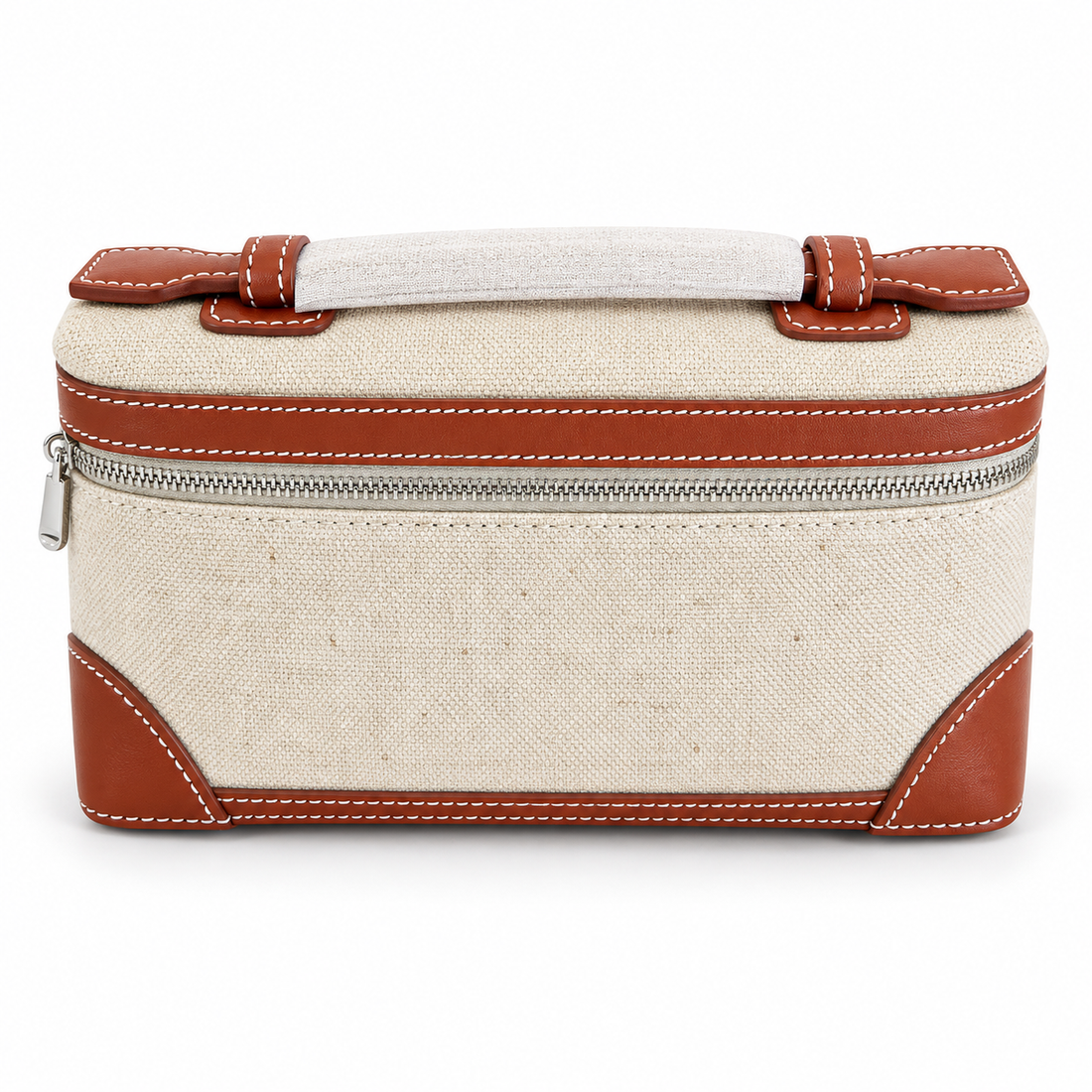 Xbrandat Canvas Vanity Bag – Silver-Tone Zipper