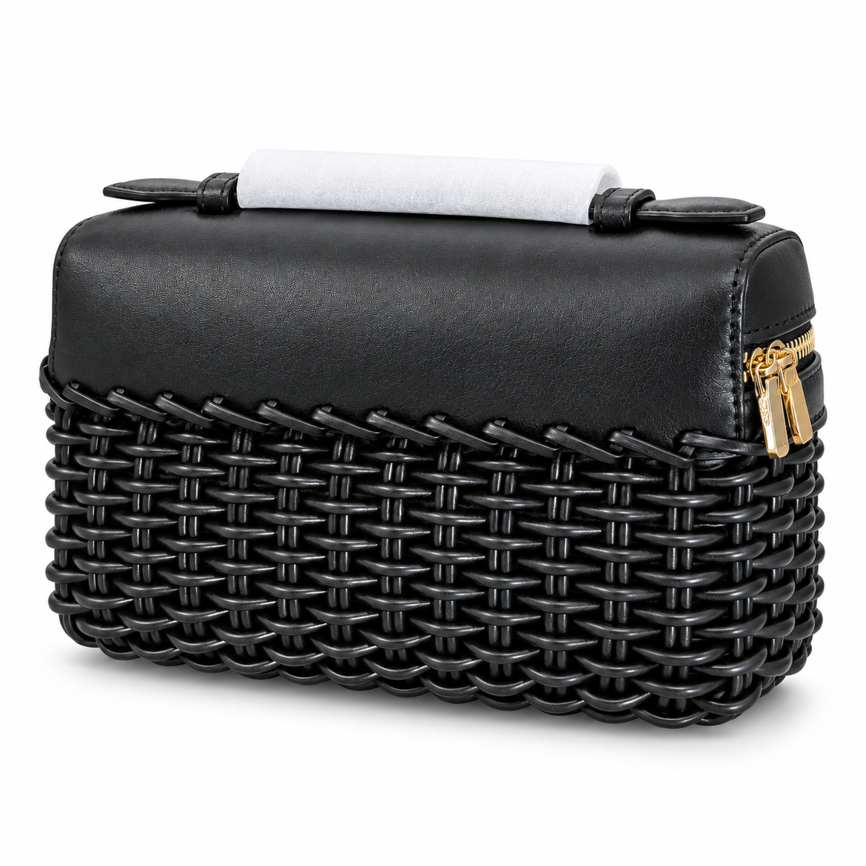 Xbrandat Woven Leather Vanity Bag