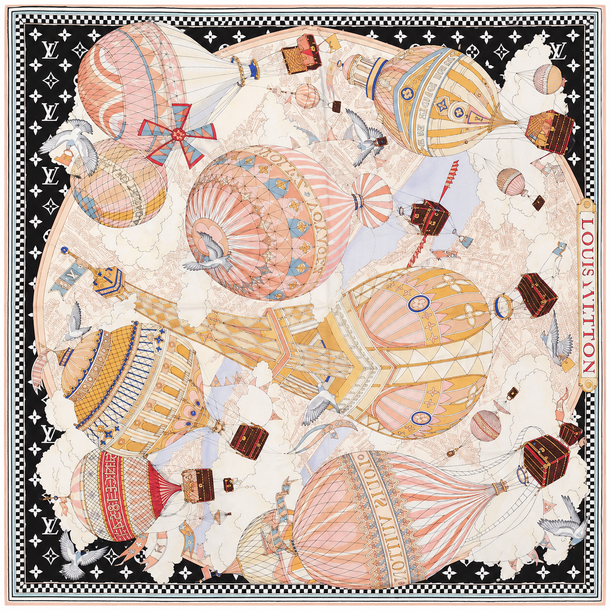 Xbrandat Hot Air Balloon Silk Scarf