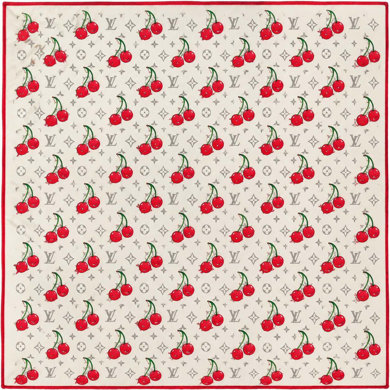 وشاح إكس براندات Monogram Cherry من الحرير