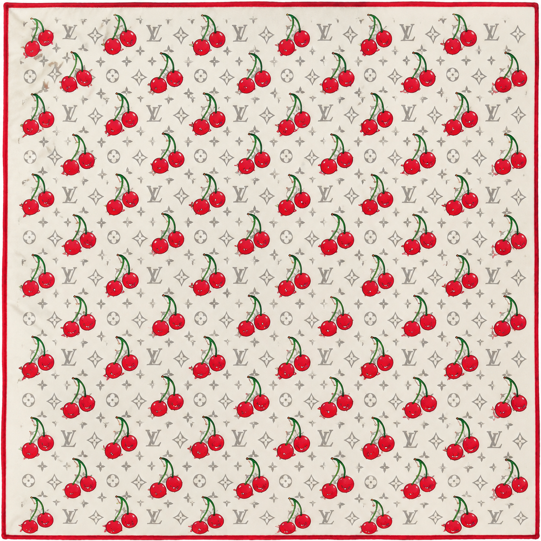 Xbrandat Monogram Cherry Silk Scarf