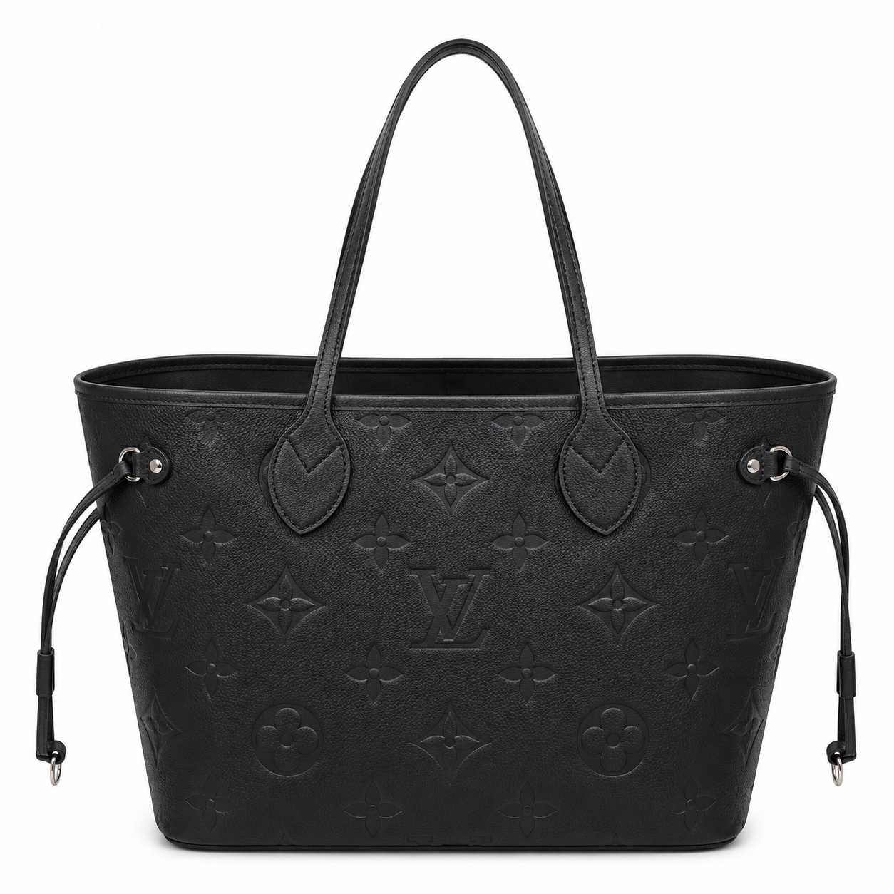 حقيبة توت Louis Vuitton Neverfull MM من جلد Monogram Empreinte – أسود