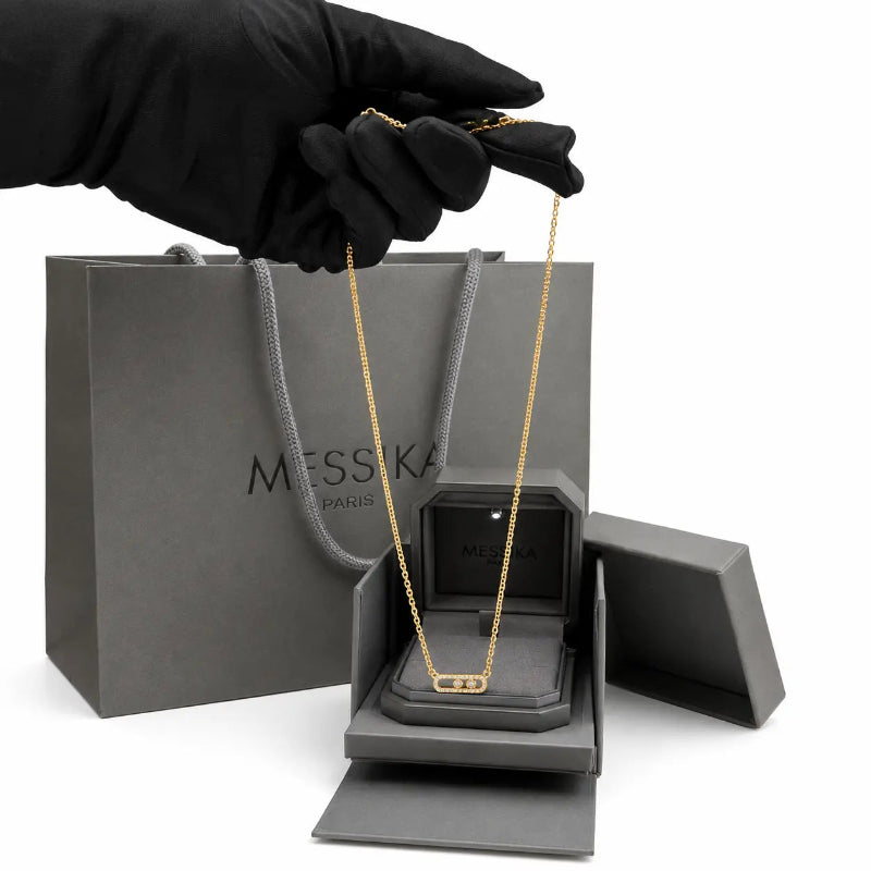 Gold-plated double إكس براندات necklace with a polished finish