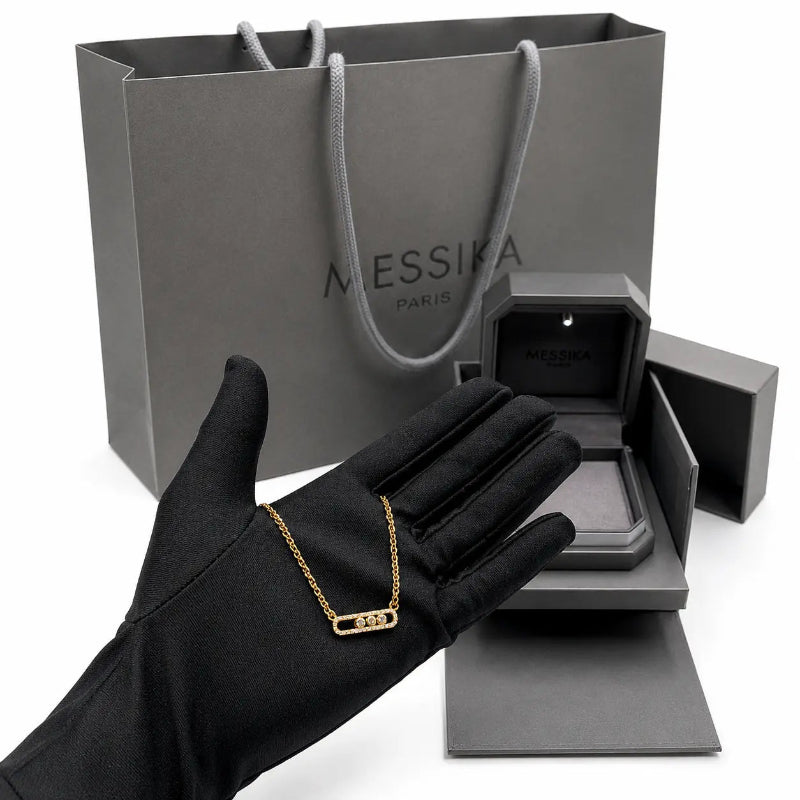 Gold-plated double إكس براندات necklace with a polished finish