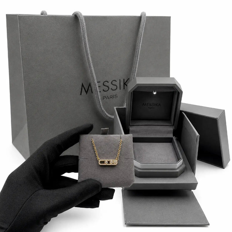 Gold-plated double إكس براندات necklace with a polished finish