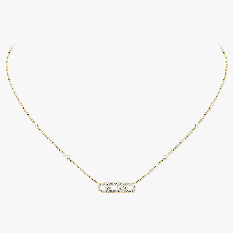 Gold-plated double إكس براندات necklace with a polished finish