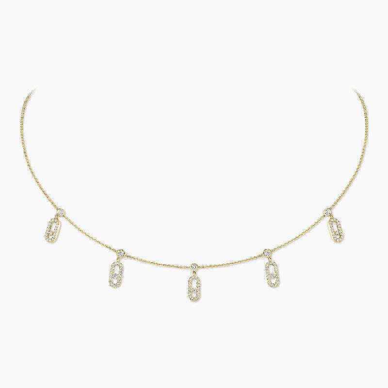 Xbrandat Move Uno Pavé Diamond Choker Necklace – Yellow Gold ( Accessory )