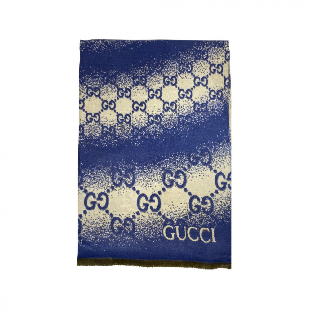 Gucci وشاح قوتشي بلونين ازرق و سكري - 3