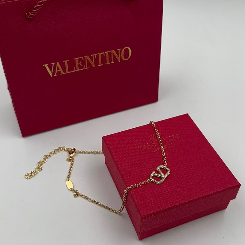 Valentino سلسال فالنتينو ذهبي بكرستال - 2