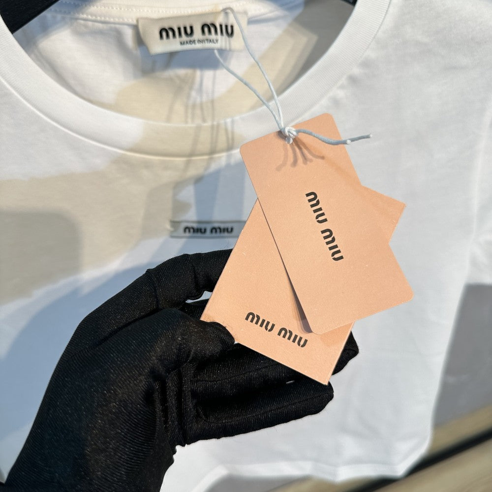 Miu Miu تيشيرت miu miu ابيض - 6