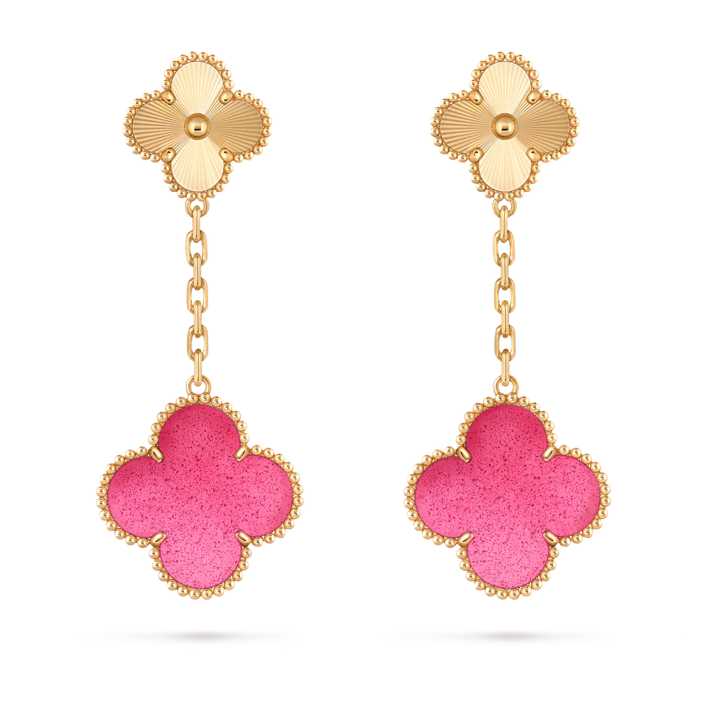 Xbrandat Magic Alhambra 2-Motif Earrings in Enamel & Yellow (Accessories)