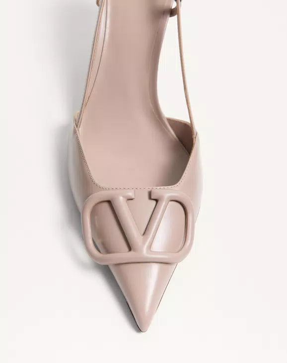 Xbrandat VLogo Signature Calfskin Slingback Pump 80 Mm