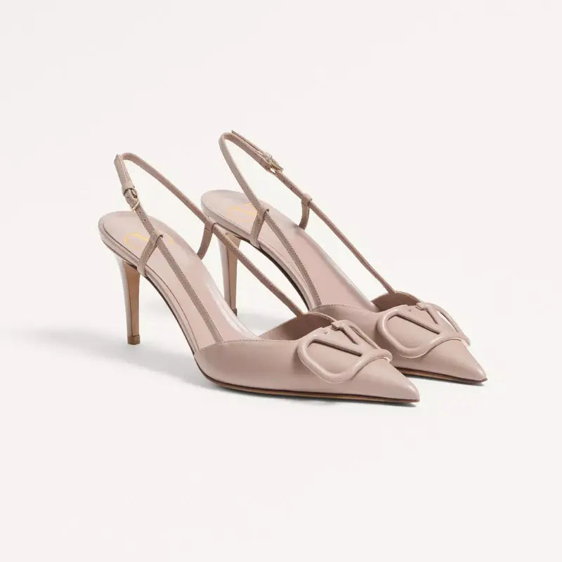 حذاء فالنتينو VLOGO SIGNATURE SLINGBACK من جلد العجل بكعب 80 مم