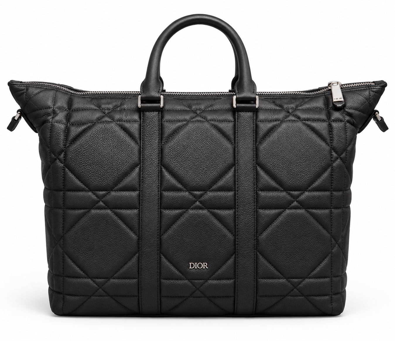 Xbrandat Macrocannage Quilted Leather Zip-Top Tote Bag