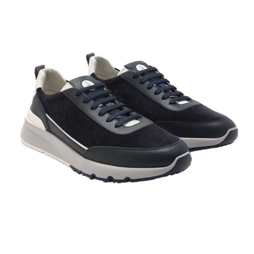 Brunello Cucinelli Wool knit and semi-polished calfskin runners with warm inner lining - 2