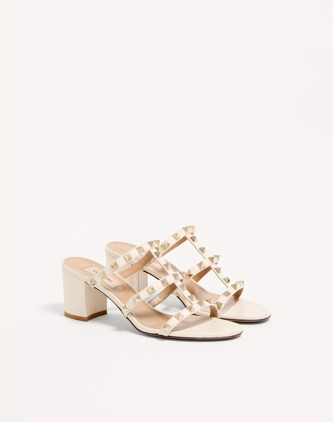 Xbrandat Rockstud Calfskin Leather Slide Sandals 60 mm