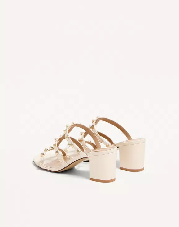 Xbrandat Rockstud Calfskin Leather Slide Sandals 60 mm