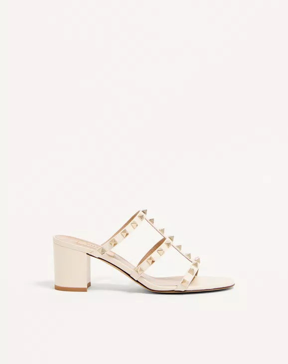 Xbrandat Rockstud Calfskin Leather Slide Sandals 60 mm