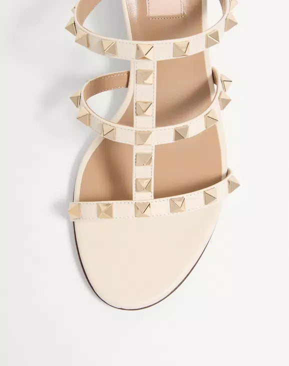 Xbrandat Rockstud Calfskin Leather Slide Sandals 60 mm