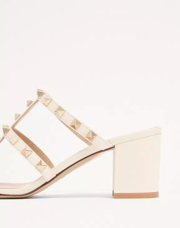 Xbrandat Rockstud Calfskin Leather Slide Sandals 60 mm