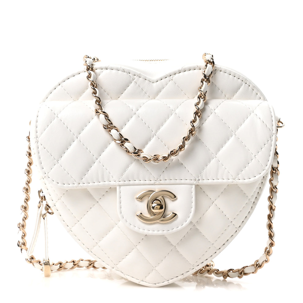 Chanel White Leather Mini CC