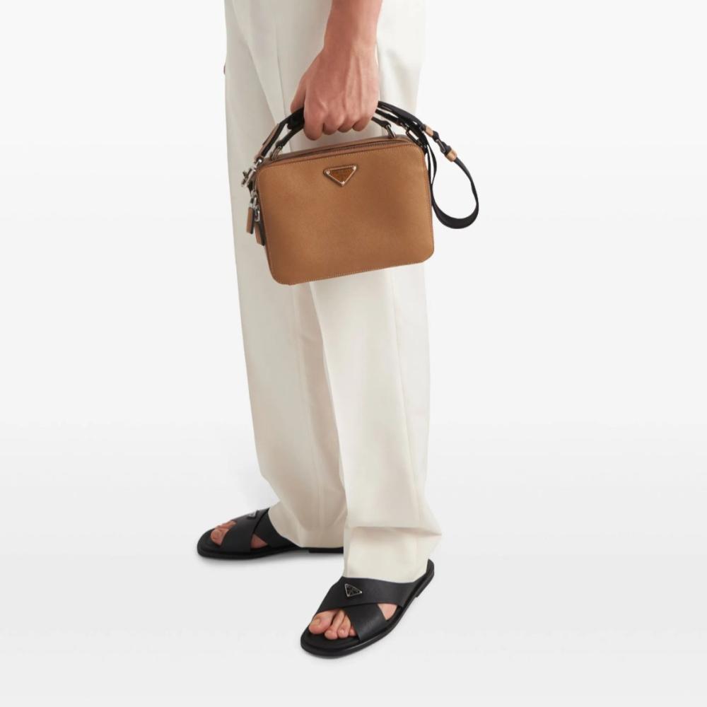 Prada Saffiano leather crisscross sandals - 6
