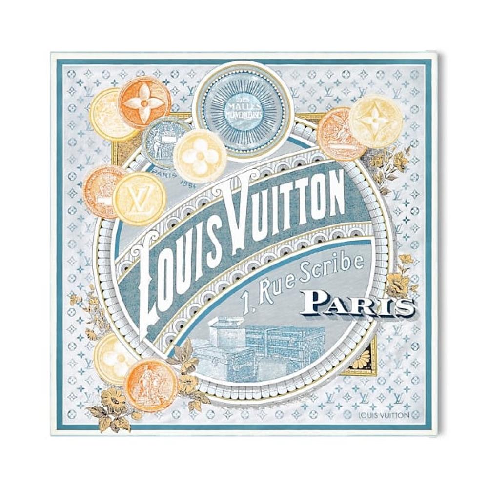Louis Vuitton Louis Vuitton Blue Printed Scarf - 4