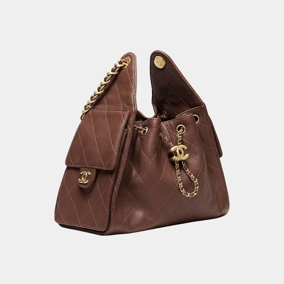 Chanel 25 Small Handbag Caviar & Gold-Tone Metal