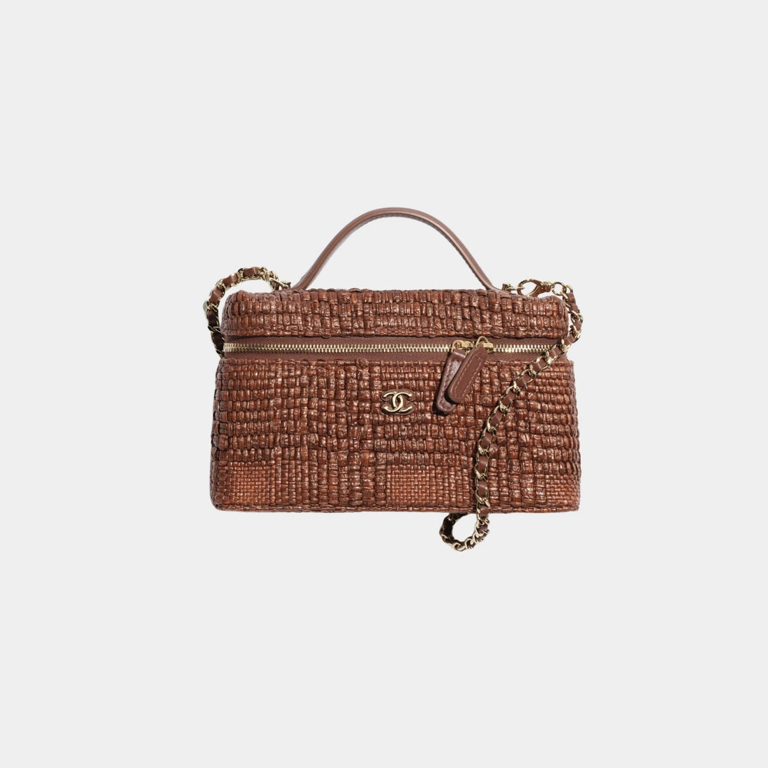 Chanel Braided Raffia Slim Vanity Case