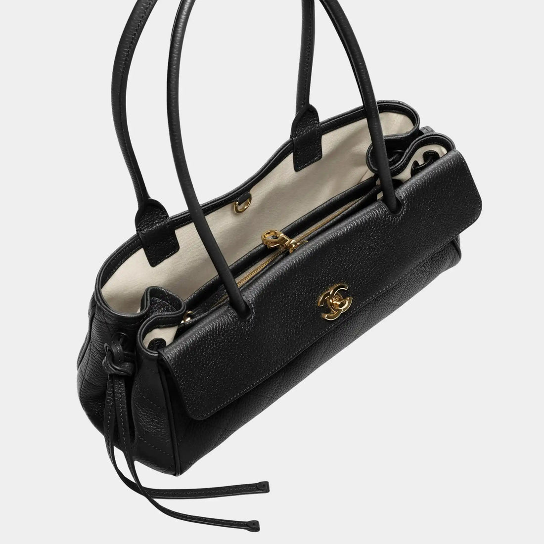 CHANEL Small Tote in Grained Calfskin & Gold-Tone Metal