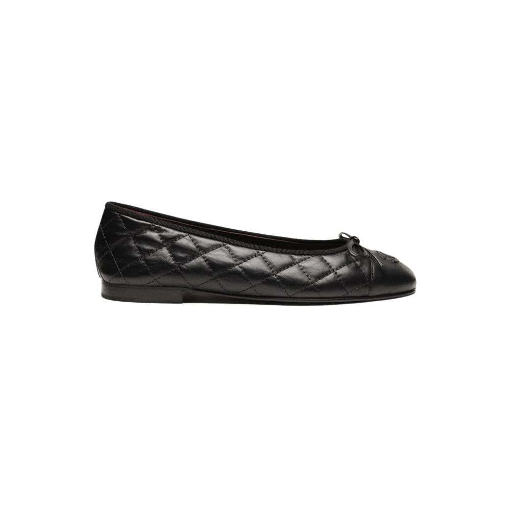Chanel Chanel BALLET FLATS Embroidered Fabric & Grosgrain Black