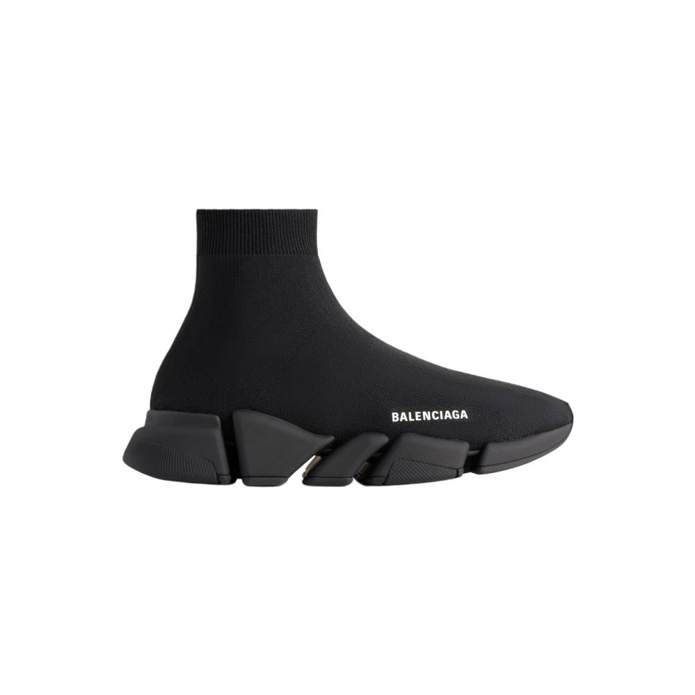 Balenciaga MEN'S SPEED 2.0 RECYCLED KNIT SNEAKER IN BLACK
