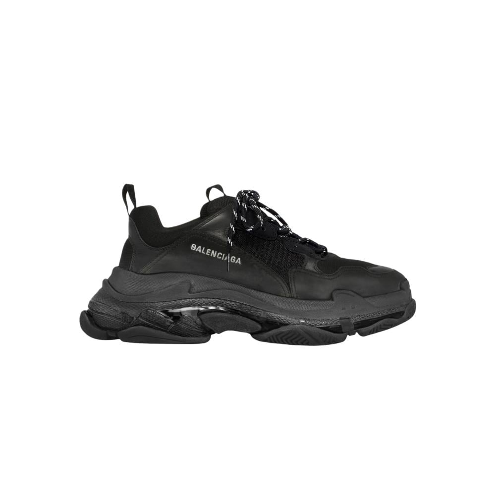 Balenciaga MEN'S TRIPLE S CLEAR SOLE SNEAKER IN BLACK