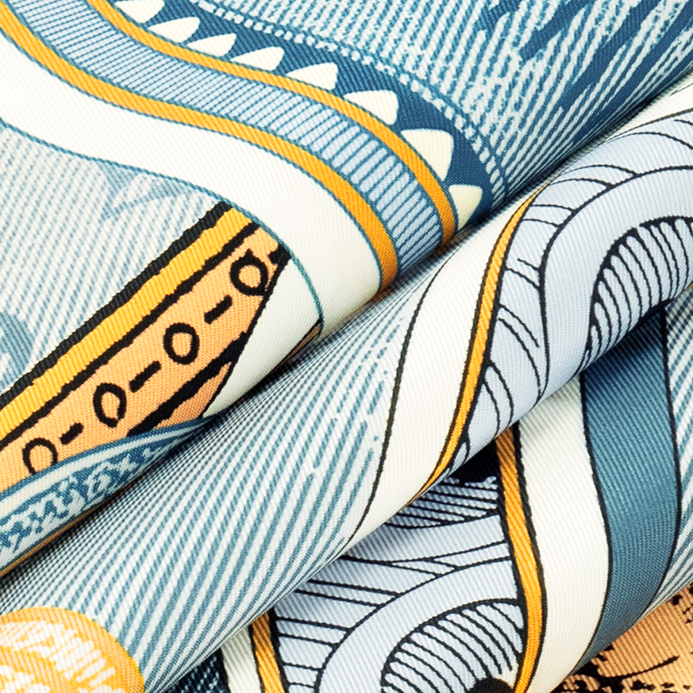 Louis Vuitton Louis Vuitton Blue Printed Scarf - 5
