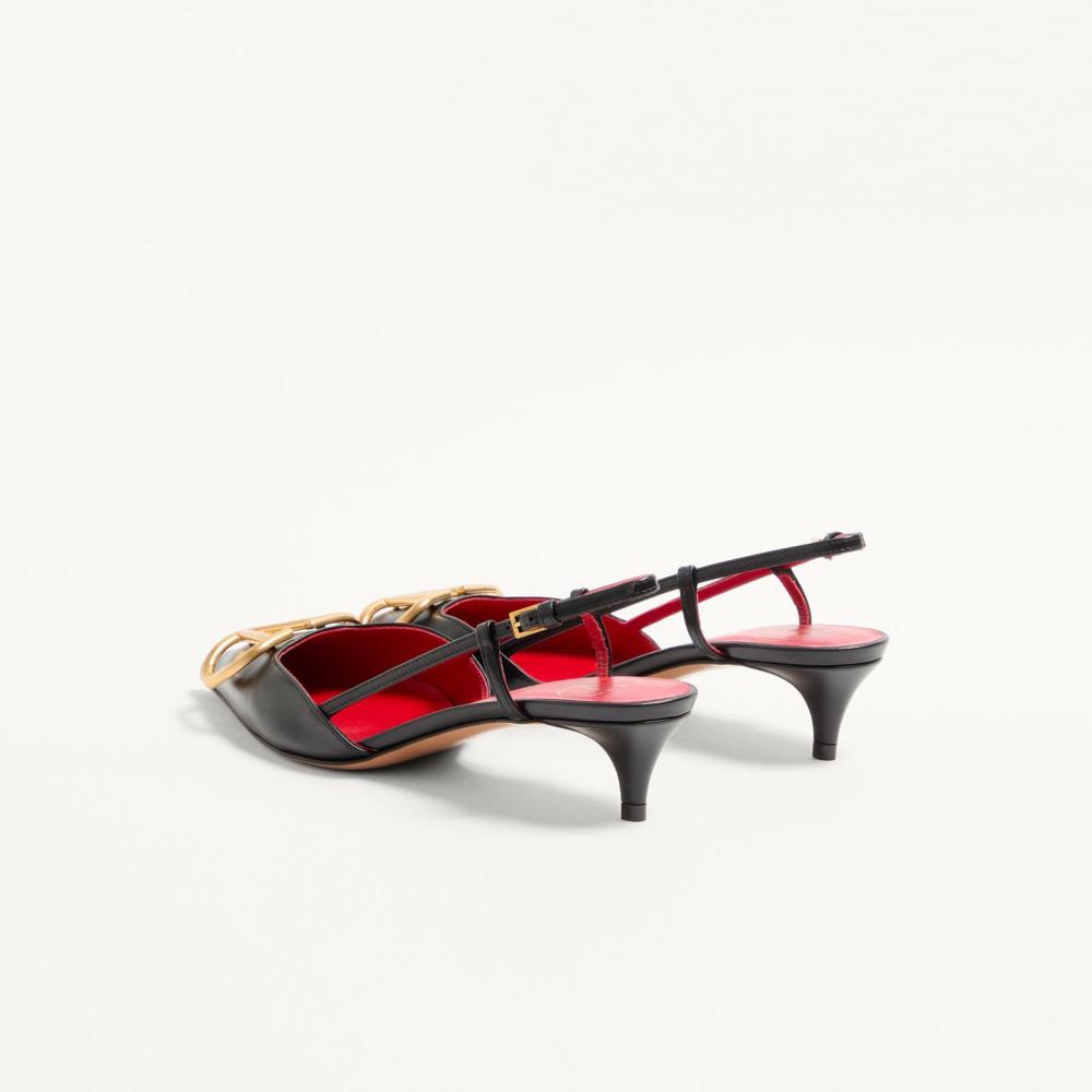 Valentino Valentino VLOGO SIGNATURE CALFSKIN SLINGBACK PUMP 80 MM - 3