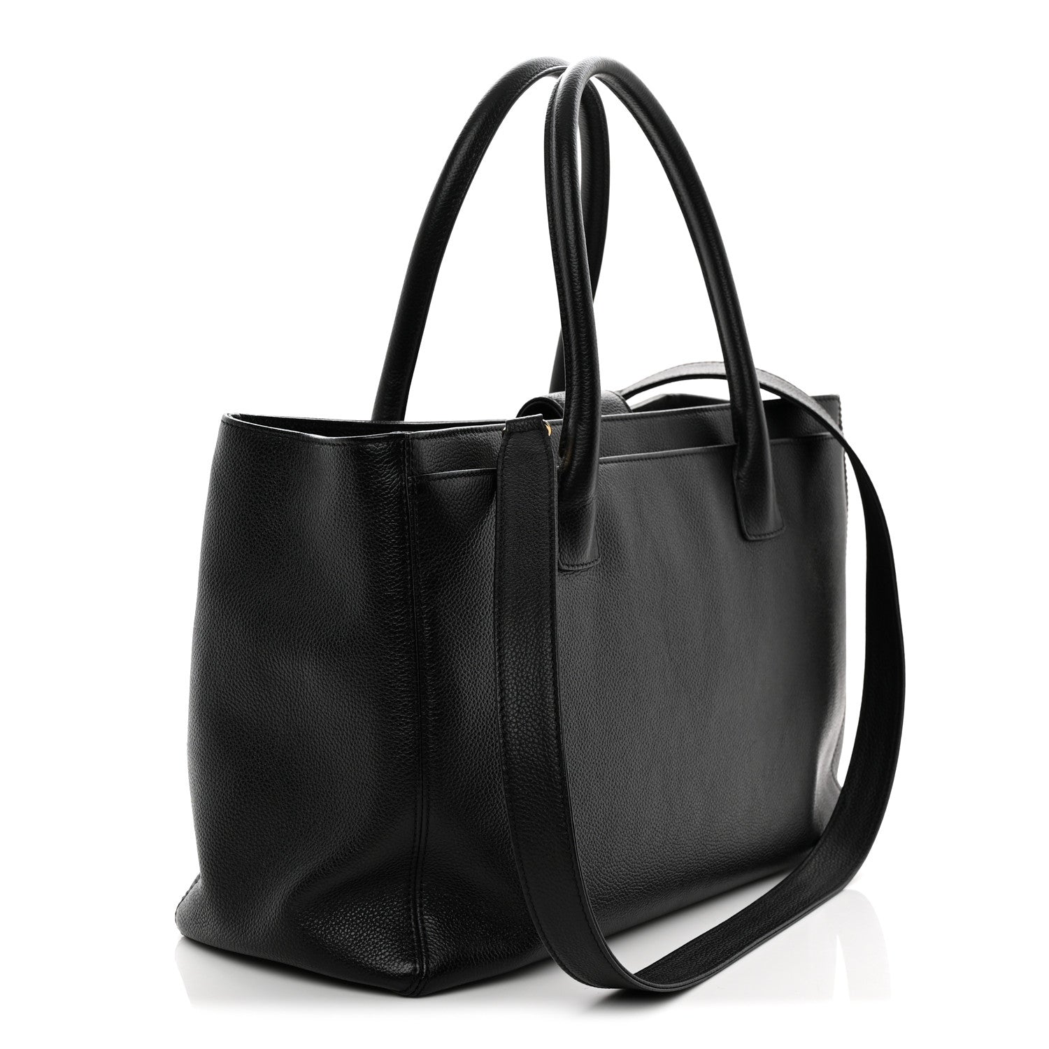 Chanel Calfskin Cerf Executive Shopper Tote Black