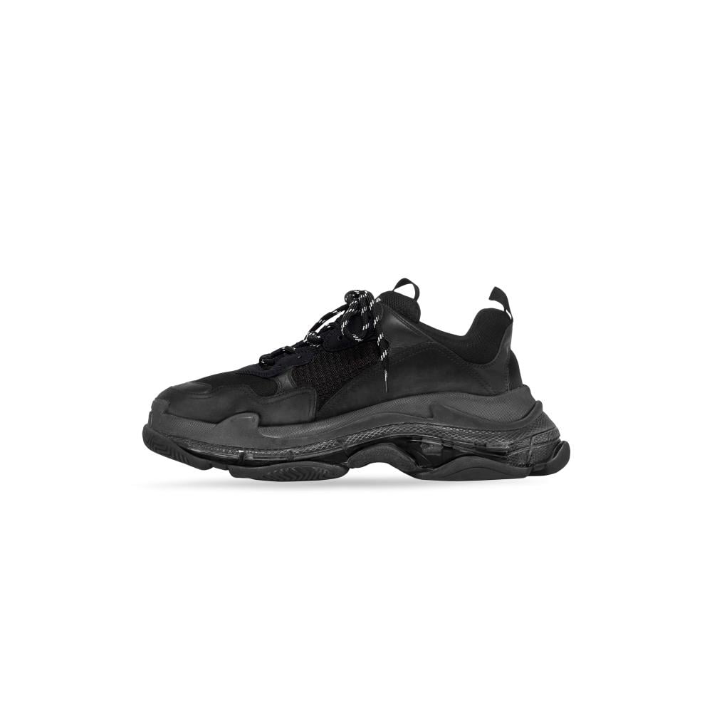 Balenciaga MEN'S TRIPLE S CLEAR SOLE SNEAKER IN BLACK - 4