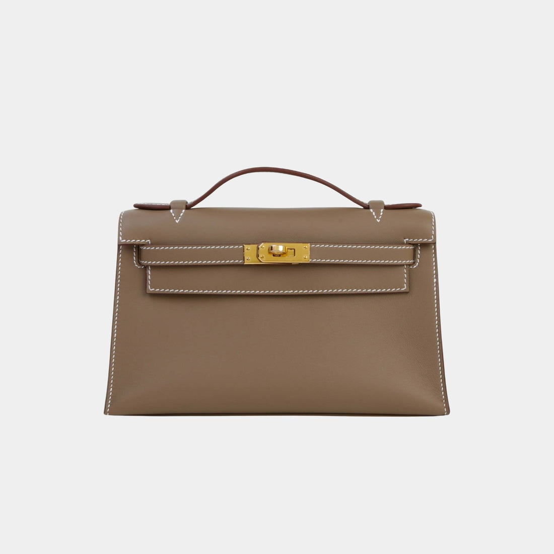 Hermes Kelly Pochette Swift Etoupe