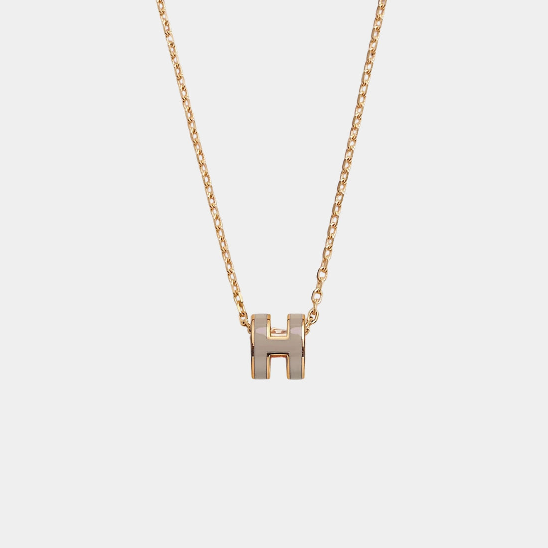 Hermes Mini Pop H Pendant Gold Plated