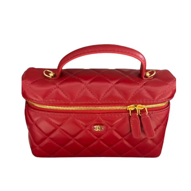 Chanel Top Handle Vanity Sling Bag – Red/Maroon
